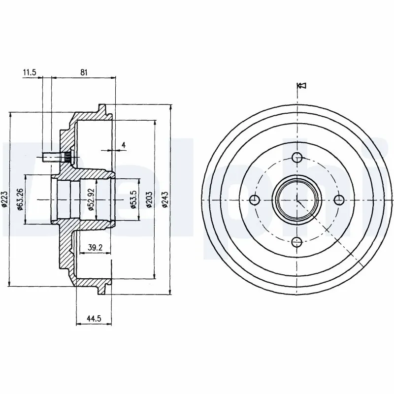 Tambour de frein DELPHI BF487