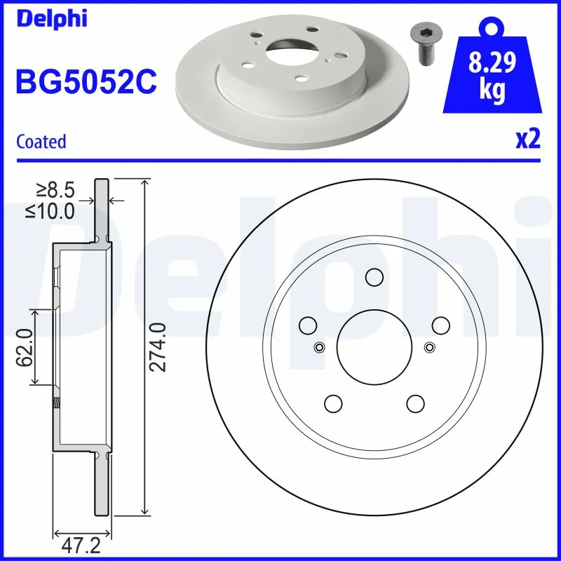 Disque de frein DELPHI BG5052C