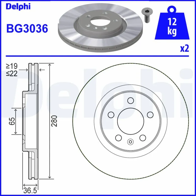 Disque de frein DELPHI BG3036
