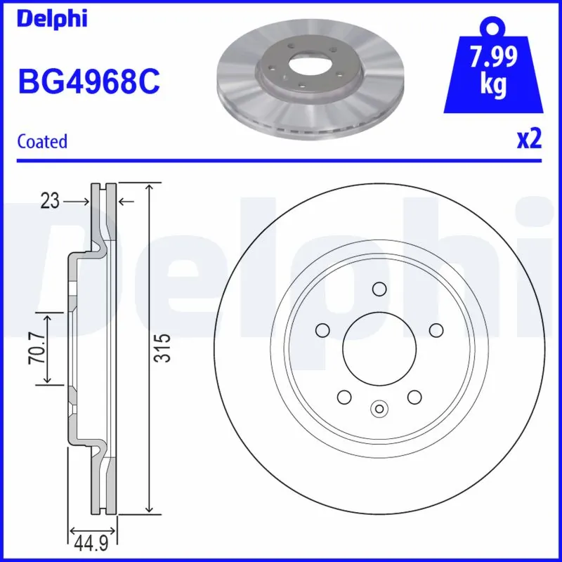Disque de frein DELPHI BG4968C