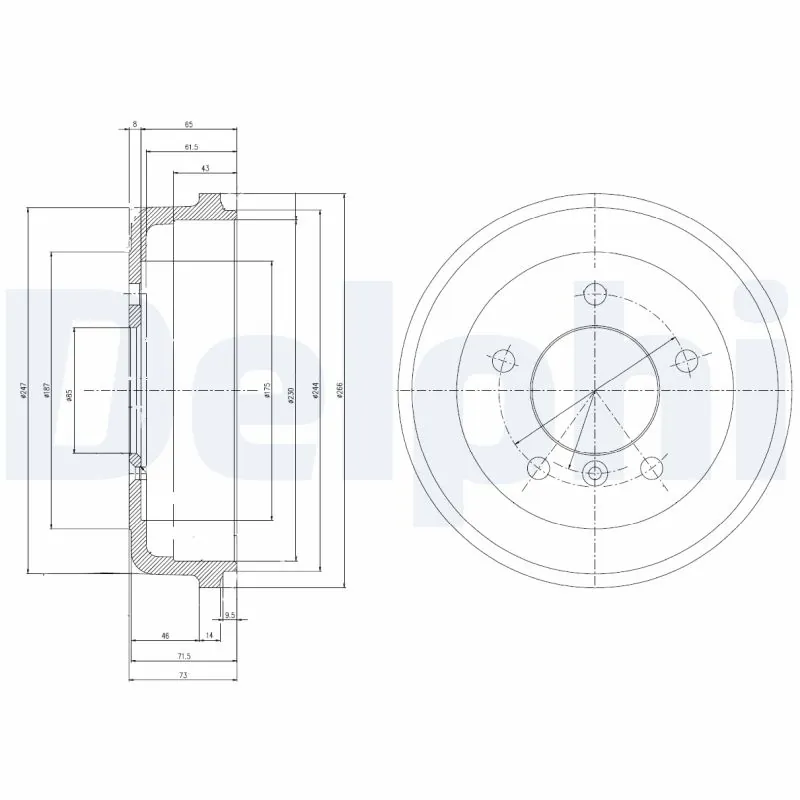 Tambour de frein DELPHI BF168