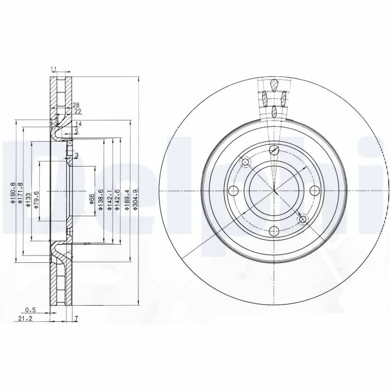 Disque de frein DELPHI BG3529