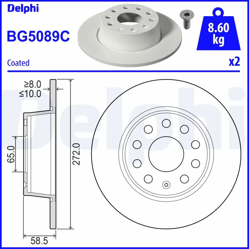 Disque de frein DELPHI BG5089C