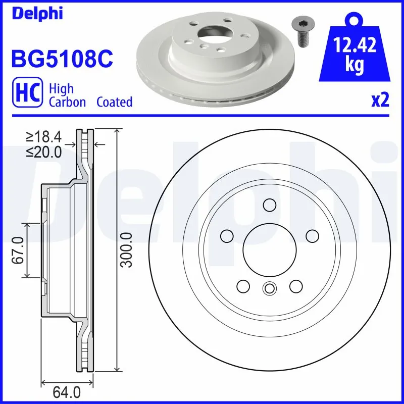 Disque de frein DELPHI BG5108C