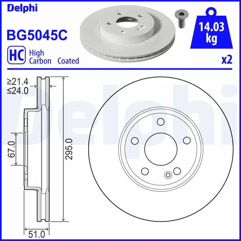 Disque de frein DELPHI BG5045C