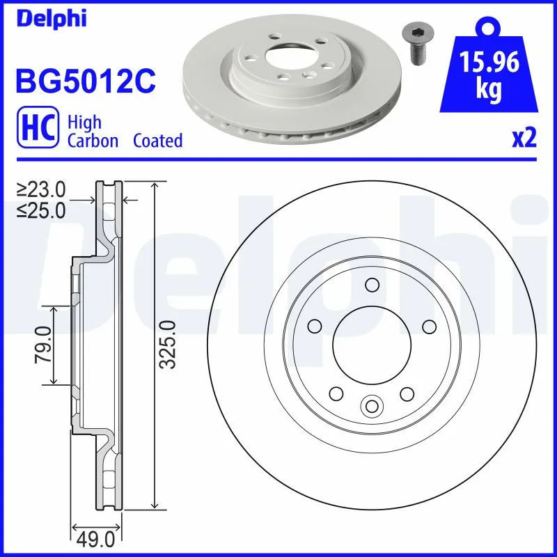 Disque de frein DELPHI BG5012C