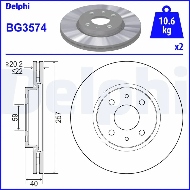 Disque de frein DELPHI BG3574