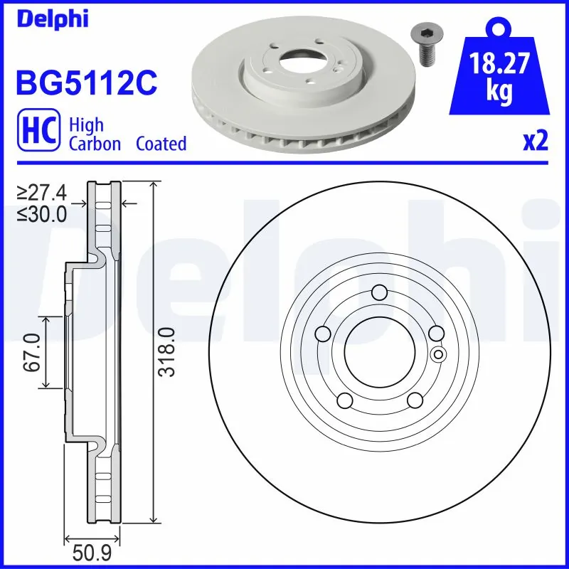 Disque de frein DELPHI BG5112C