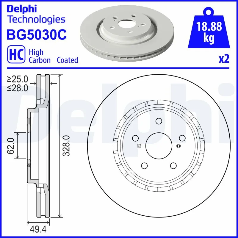 Disque de frein DELPHI BG5030C
