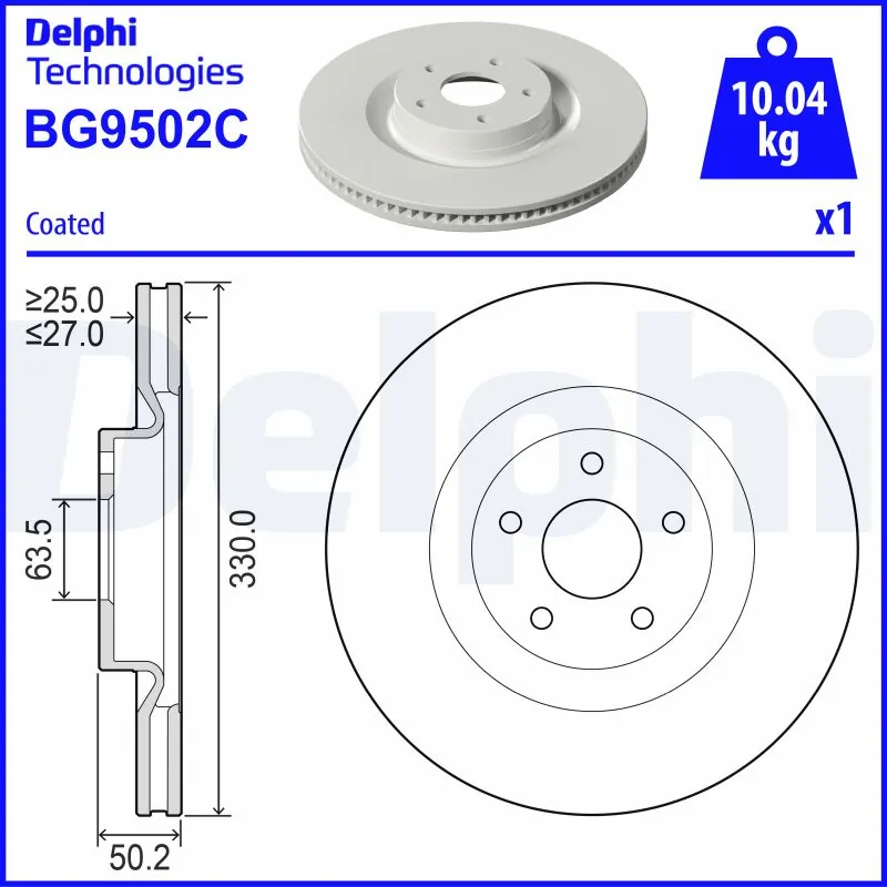 Disque de frein DELPHI BG9502C