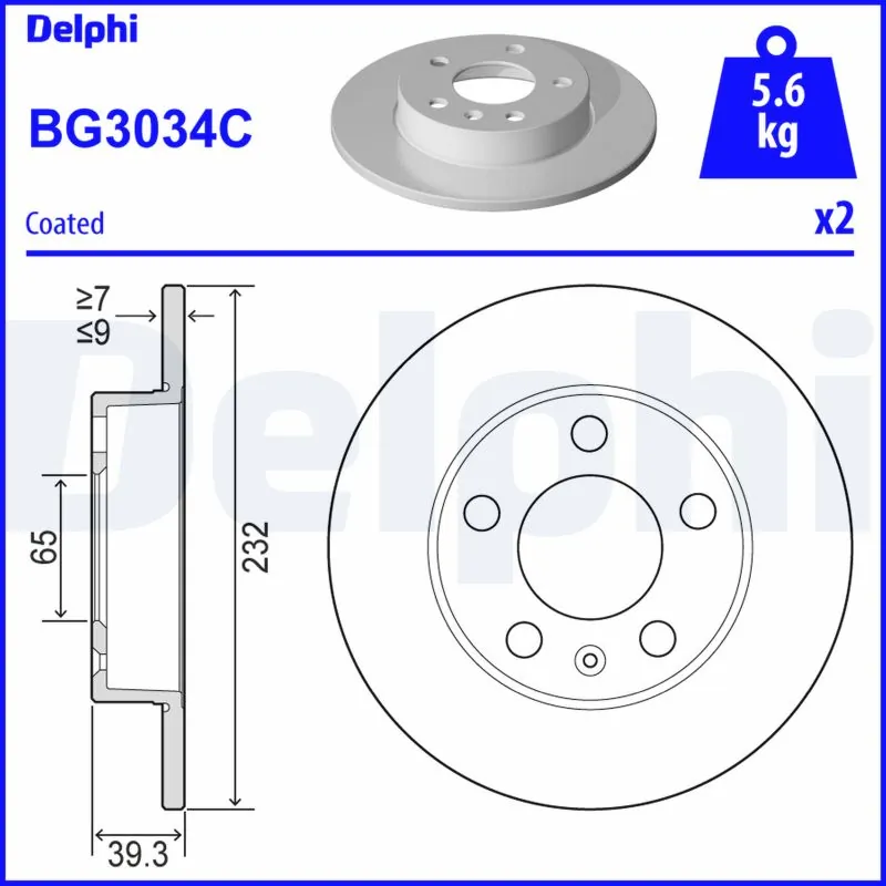 Disque de frein DELPHI BG3034C