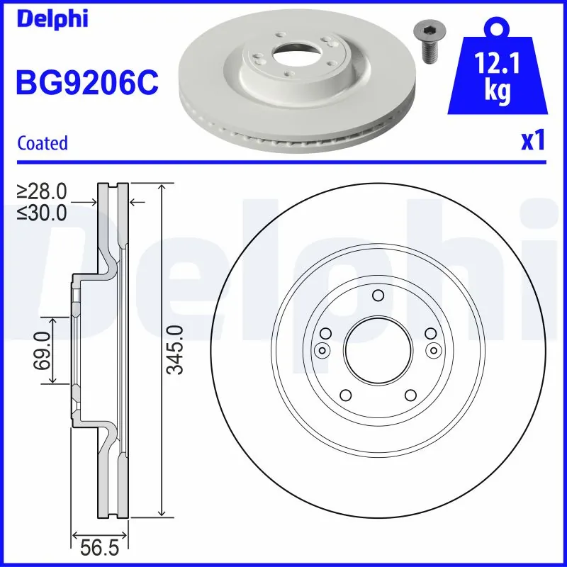 Disque de frein DELPHI BG9206C