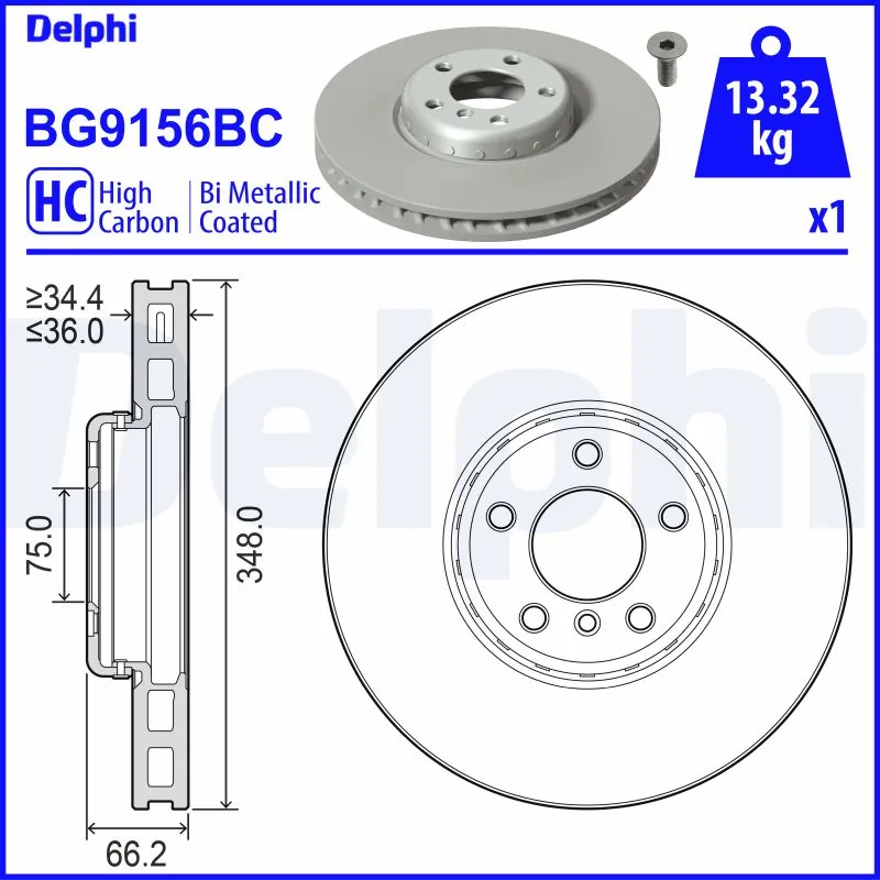 Disque de frein DELPHI BG9156BC