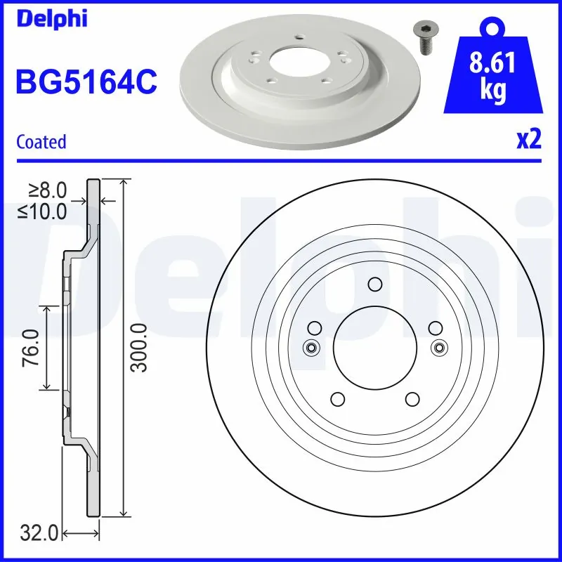 Disque de frein DELPHI BG5164C