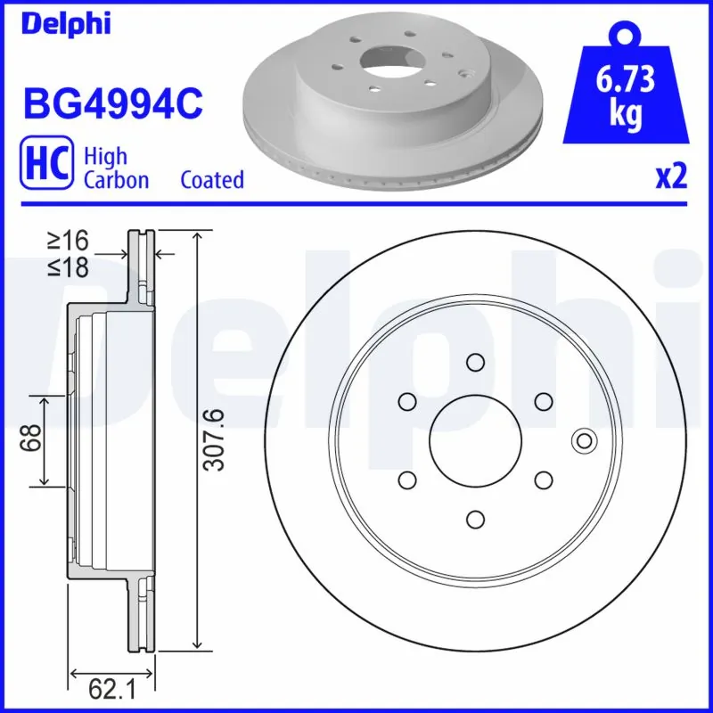 Disque de frein DELPHI BG4994C