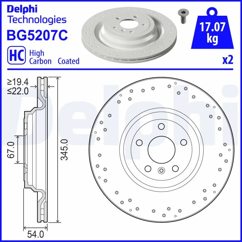 Disque de frein DELPHI BG5207C