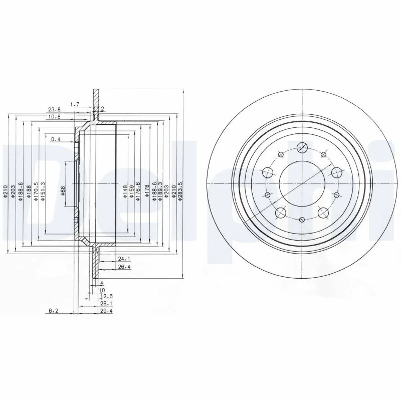 Disque de frein DELPHI BG3419