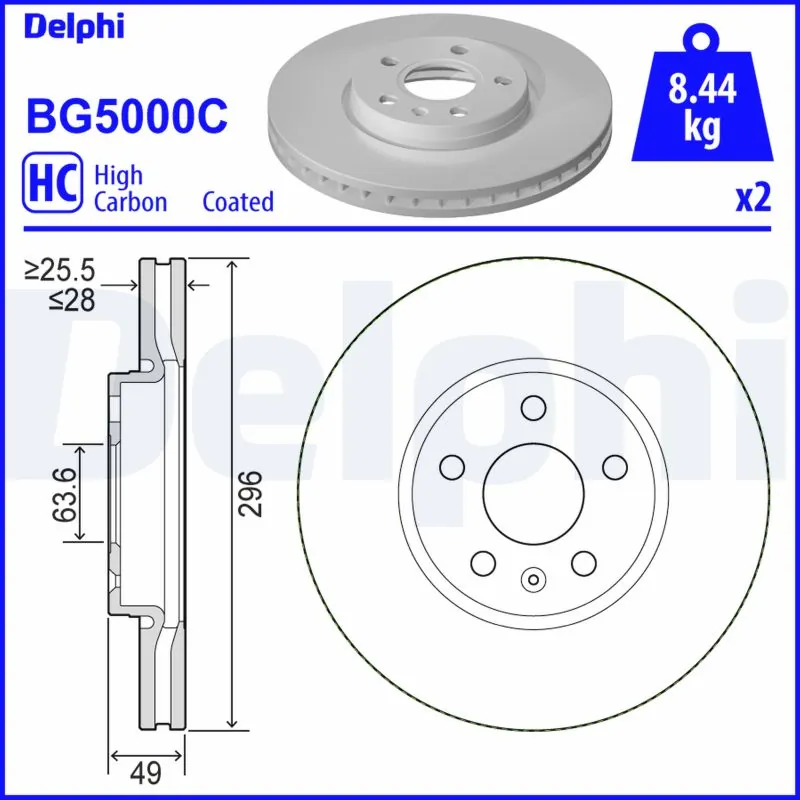 Disque de frein DELPHI BG5000C