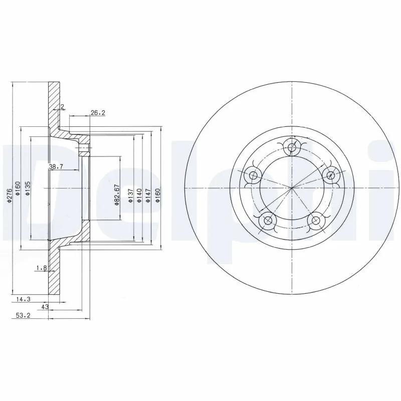 Disque de frein DELPHI BG2159