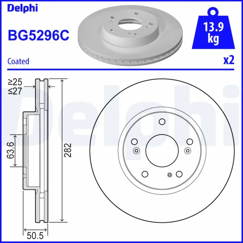Disque de frein DELPHI BG5296C