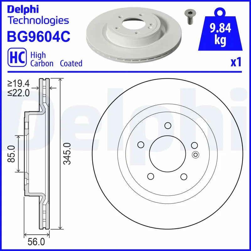 Disque de frein DELPHI BG9604C