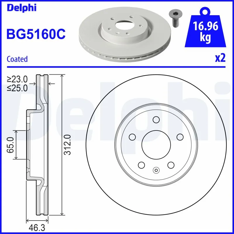 Disque de frein DELPHI BG5160C