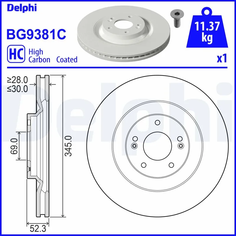 Disque de frein DELPHI BG9381C