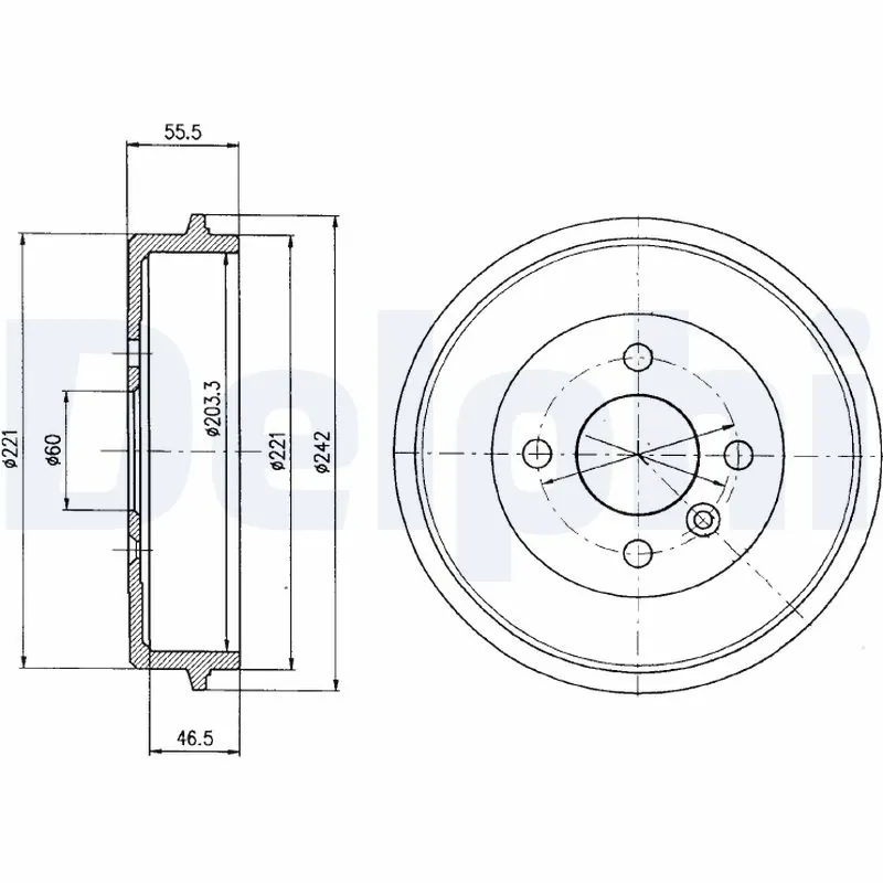 Tambour de frein DELPHI BF346