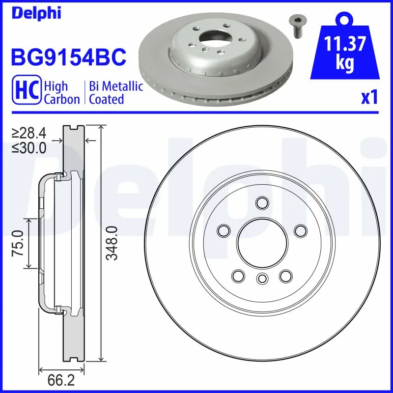 Disque de frein DELPHI BG9154BC