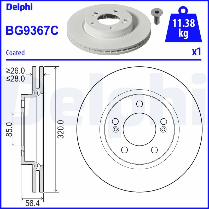 Disque de frein DELPHI BG9367C