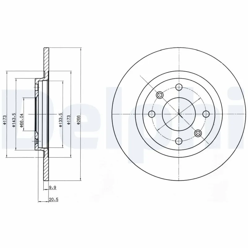 Disque de frein DELPHI BG2308