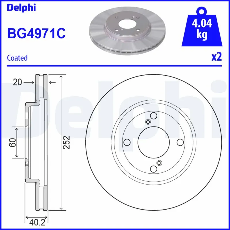Disque de frein DELPHI BG4971C