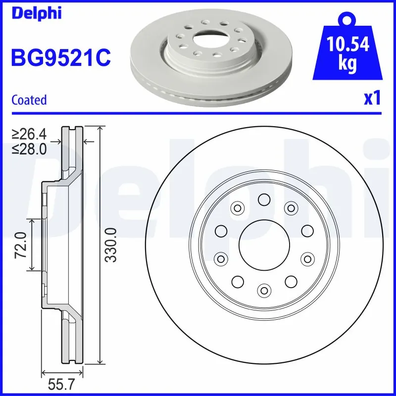Disque de frein DELPHI BG9521C