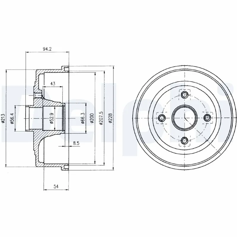 Tambour de frein DELPHI BF472