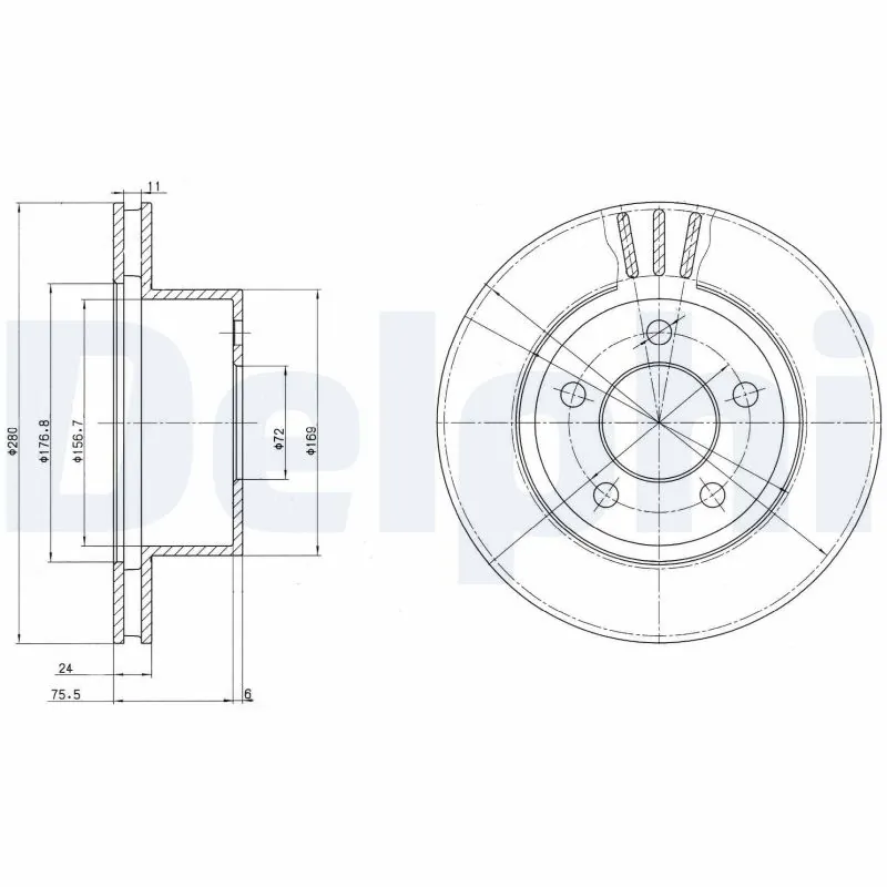 Disque de frein DELPHI BG3533