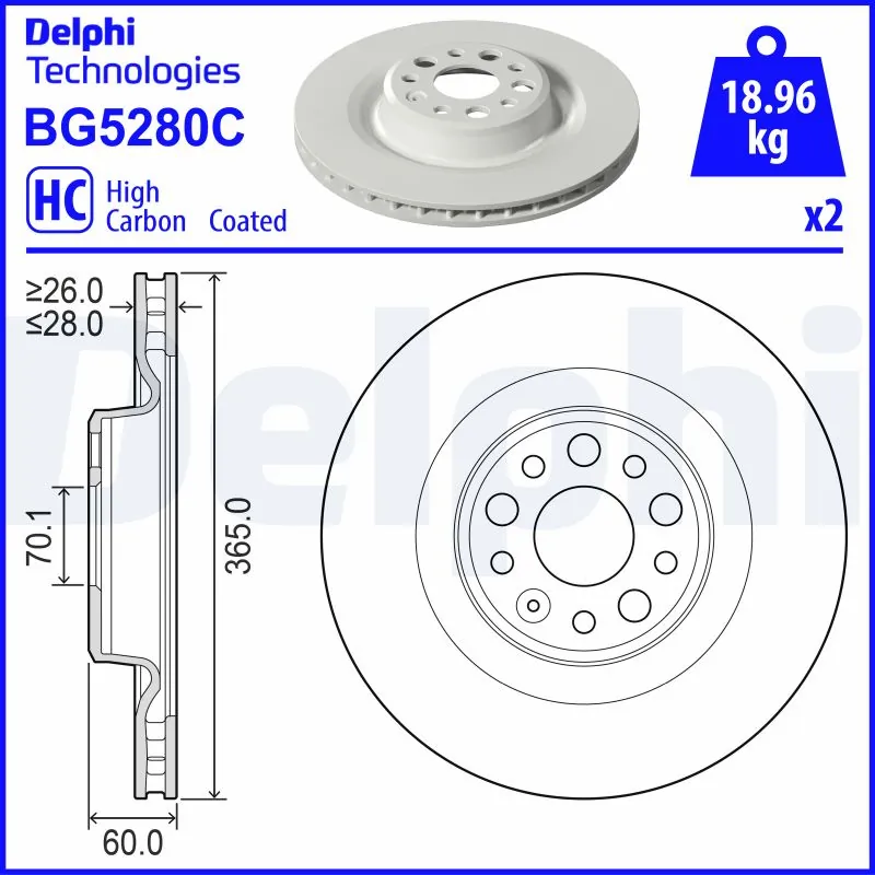 Disque de frein DELPHI BG5280C
