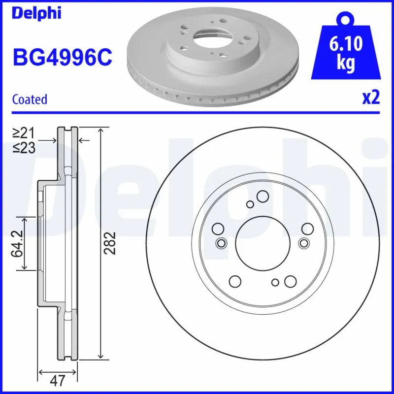 Disque de frein DELPHI BG4996C