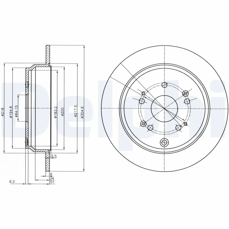 Disque de frein DELPHI BG4064C
