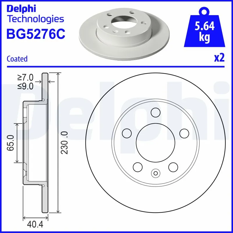 Disque de frein DELPHI BG5276C