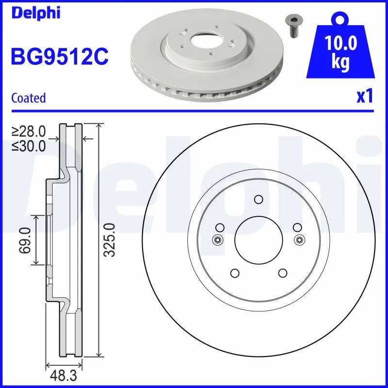 Disque de frein DELPHI BG9512C