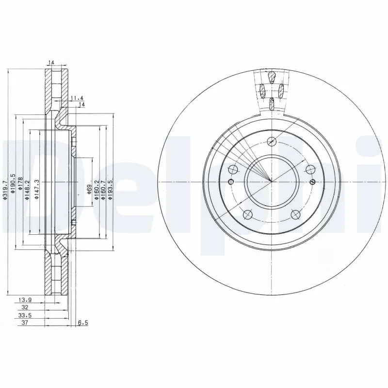 Disque de frein DELPHI BG3988