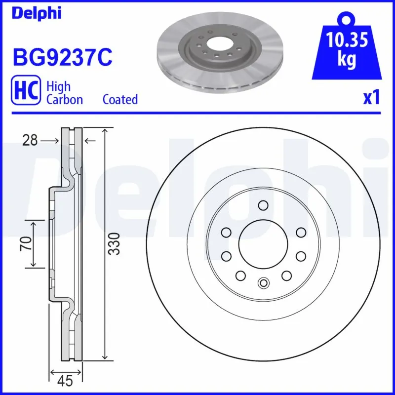 Disque de frein DELPHI BG9237C