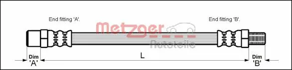 METZGER AUTOTEILE 4110576 — Гальмівний шланг
