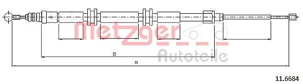 METZGER AUTOTEILE 11.6684 — Трос ручного гальма