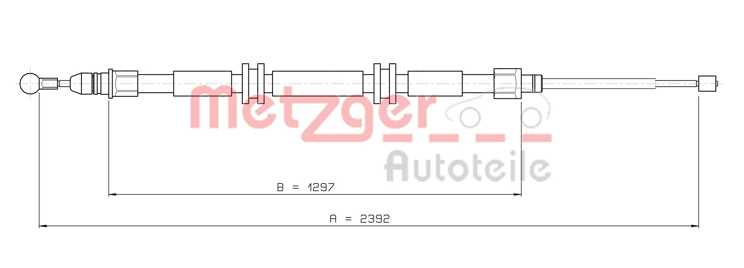 METZGER AUTOTEILE 11.6686 — Трос ручного гальма