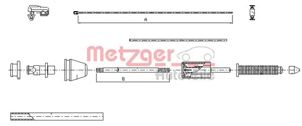 METZGER AUTOTEILE 10.0383 — Трос акселератора