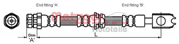 METZGER AUTOTEILE 4116204 — Гальмівний шланг