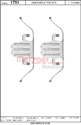 Kit d'accessoires, plaquette de frein a disque