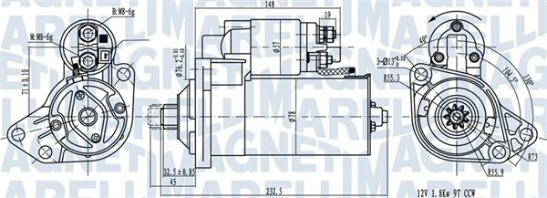 Démarreur MAGNETI MARELLI 063720789010