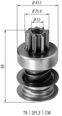 Pignon, démarreur MAGNETI MARELLI 940113020244